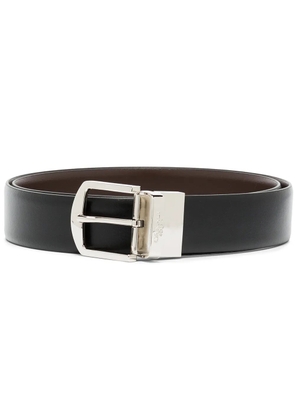 Canali logo-engraved leather belt - Black