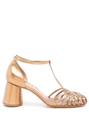 Sarah Chofakian Eugenie metallic-effect leather sandals