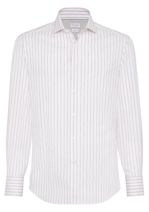 Brunello Cucinelli striped cotton shirt - White