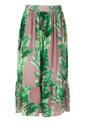 Amir Slama printed ruffle skirt - Green