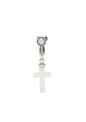 DSQUARED2 cross pendant crystal-embellished earring - White