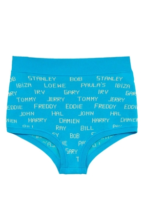 LOEWE text-print mini shorts - Blue