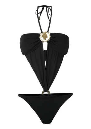 Amir Slama cut out halterneck swimsuit - Black