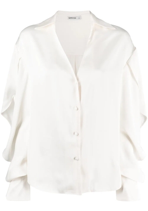 Simkhai V-neck draped-sleeve shirt - Neutrals