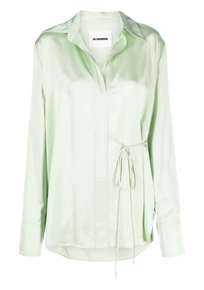 Jil Sander wrap satin shirt - Green
