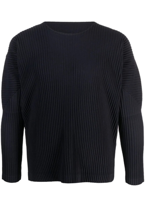 Homme Plissé Issey Miyake plissé-effect long-sleeve T-shirt - Blue