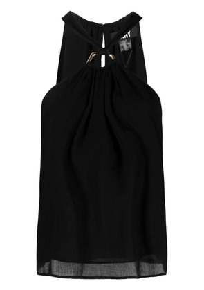 DKNY halterneck georgette blouse - Black