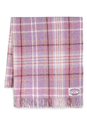 Acne Studios plaid knitted scarf - Purple