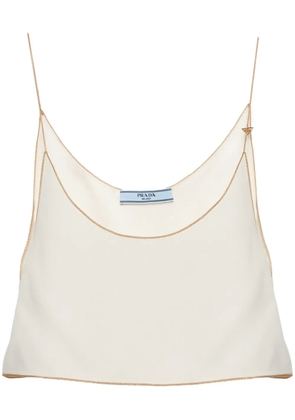 Prada Sablé cropped camisole top - White