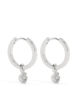 DOWER AND HALL Wild Rose huggie hoop earrings - Silver