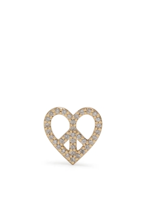 Sydney Evan 14kt yellow gold Peace Heart diamond earring