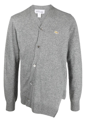 Comme Des Garçons Shirt X Lacoste asymmetric wool cardigan - Grey