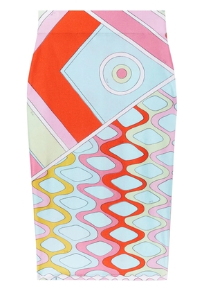 PUCCI Vivara-print pencil skirt - Blue