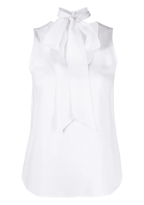 Moschino bow-detail sleeveless blouse - White