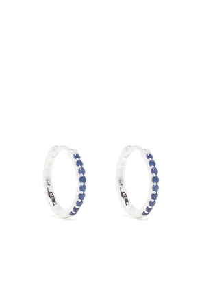 DOWER AND HALL medium Azure blue hoops - Silver