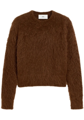 AMI Paris alpaca-mohair blend brushed sweater - Brown