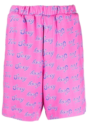 Natasha Zinko all-over Too-Sexy print shorts - Pink