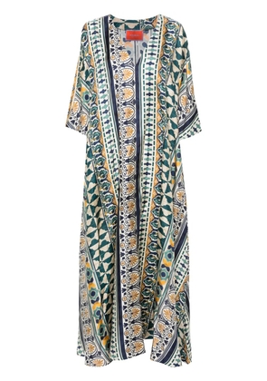 La DoubleJ Muumuu geometric silk dress - Neutrals