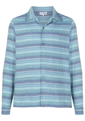 Amir Slama logo-engraved jacquard shirt - Blue