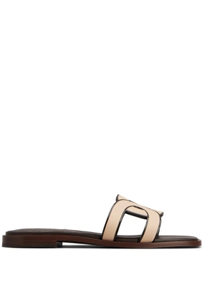 Tod's leather logo strap sandals - Brown