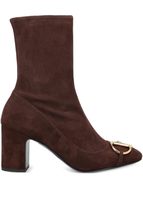 Gucci 75mm half-Horsebit zip ankle boots - Brown