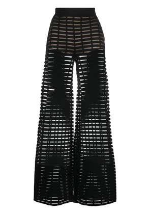Genny high-waisted sheer trousers - Black