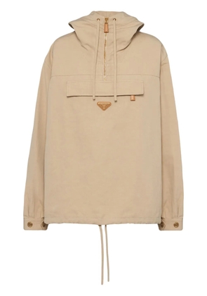 Prada triangle-logo cotton windbreaker - Neutrals