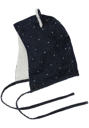 Maison Michel Lara denim hood with ears - Blue