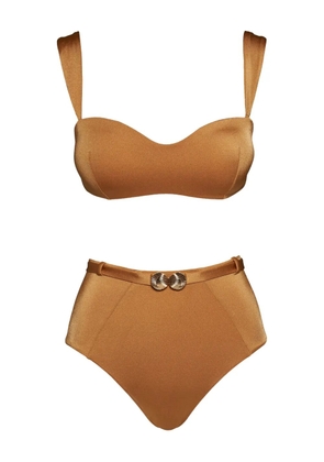 Noire Swimwear Seashell bandeau bikini - Brown