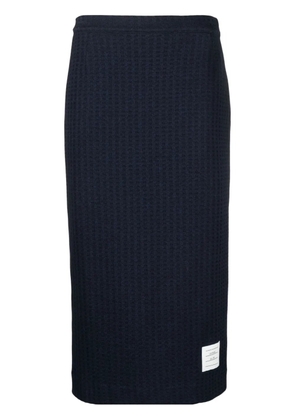 Thom Browne logo-patch jacquard skirt - Blue