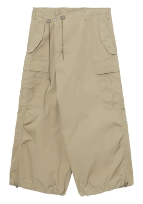 Junya Watanabe MAN asymmetric wide-leg cargo trousers - Neutrals