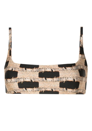Lenny Niemeyer trompe l'oeil-print bralette bikini top - Black