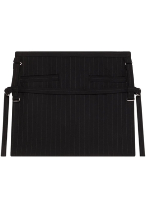 Courrèges pinstriped virgin wool mini skirt - Black