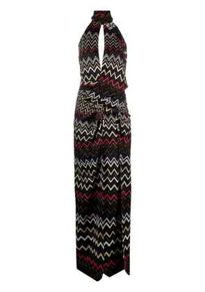 Missoni zigzag halterneck maxi dress - Black