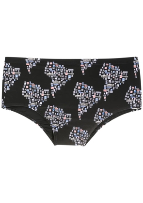 Amir Slama graphic-print swim trunks - Black