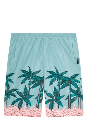 Palm Angels Palms Row-print swim shorts - Blue