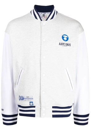 AAPE BY *A BATHING APE® logo-print bomber jacket - White