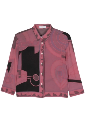 PUCCI Pre-Owned 2000s geometric-print silk shirt - Purple
