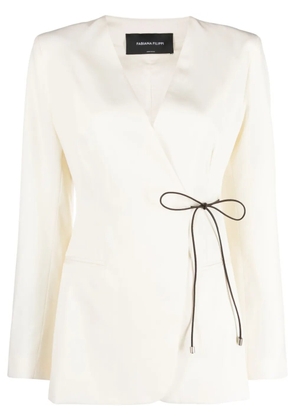 Fabiana Filippi side-fastening wrap blazer - White