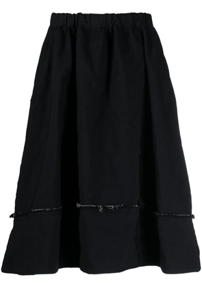 Comme Des Garçons Comme Des Garçons frayed elasticated-waist midi skirt - Blue