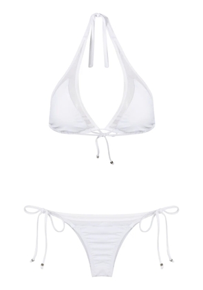 Amir Slama sheer-panels triangle bikini - White