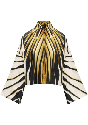 Roberto Cavalli Ray of Gold print silk shirt