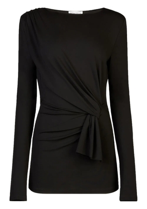 Nina Ricci long-sleeve draped wrap top - Black