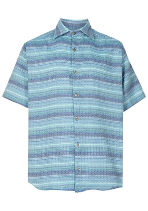 Amir Slama logo-engraved jacquard shirt - Blue