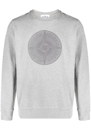 Stone Island logo-embroidered cotton sweatshirt - Grey