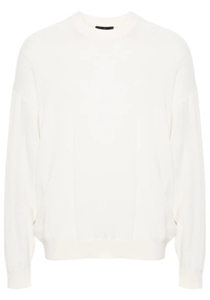 Emporio Armani ribbed cotton jumper - White