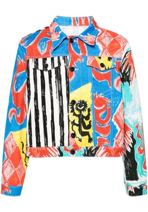 Charles Jeffrey Loverboy graphic-print denim jacket - Red