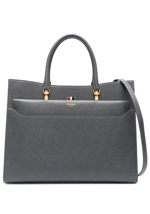 Thom Browne pebble grain leather tote bag - Grey
