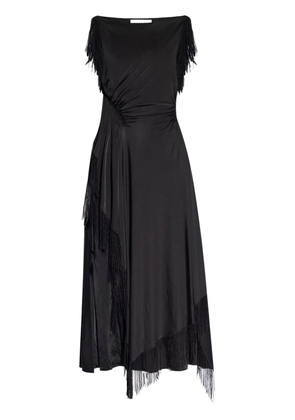 Lanvin embroidered-detailing midi dress - Black