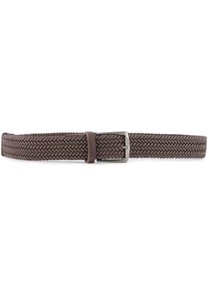 Aurélien interwoven suede belt - Brown